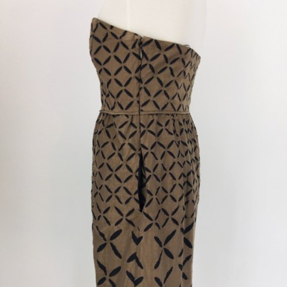J. Crew Sleeveless Brown Embroidered Dress S 10 - Picture 3 of 8